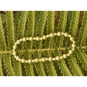 Gold Filled 18k Beaded 4/6mm Stretch Handmade Bracelet 7”